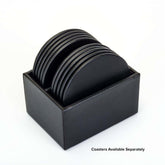 Black Leatherette 10pc Coaster Holder